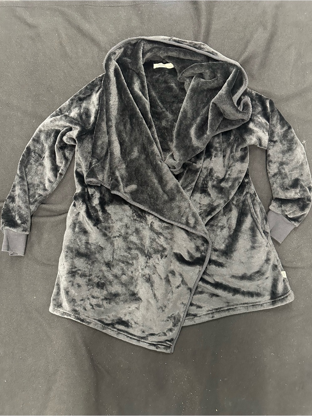 Ugg Plush Hooded Open-Front Women's Jacket - black